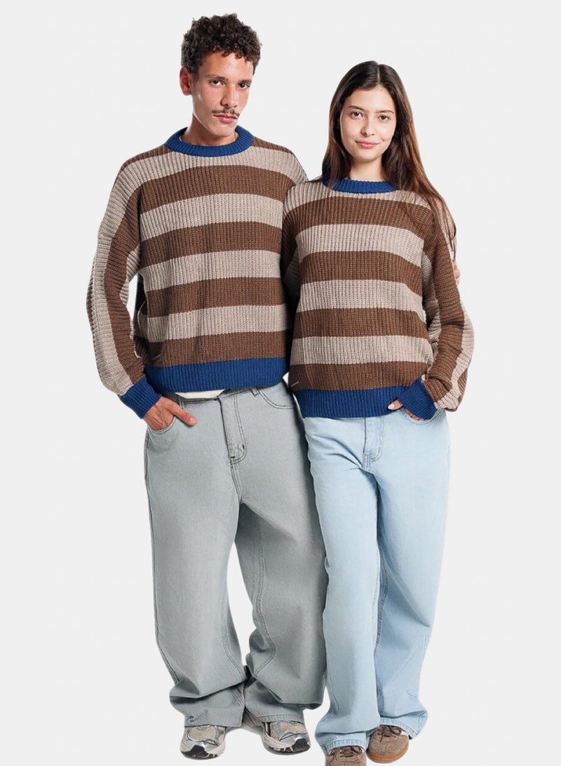 In Your Shoe Choco and Beige Balloon Knitwear Pullover - Image 2